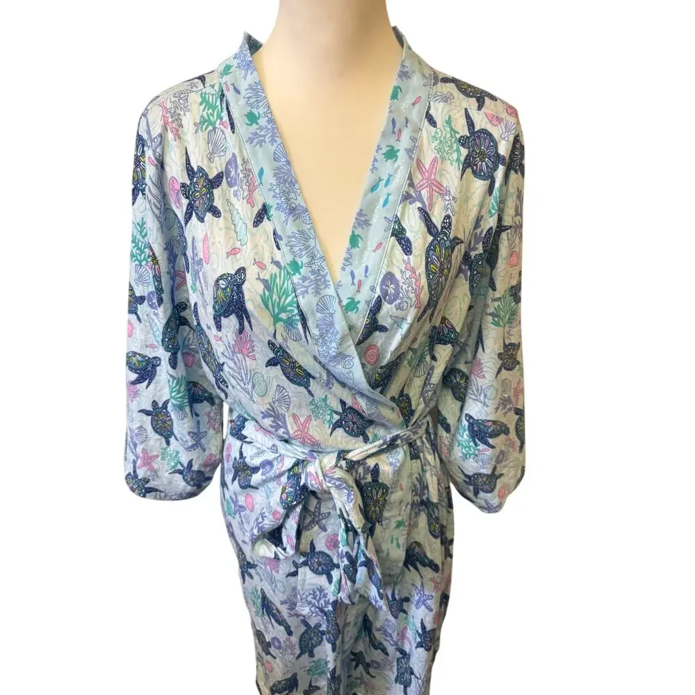 Vera  bradley nwt Turtle Dream knit cotton spandex blend robe Sm/ med